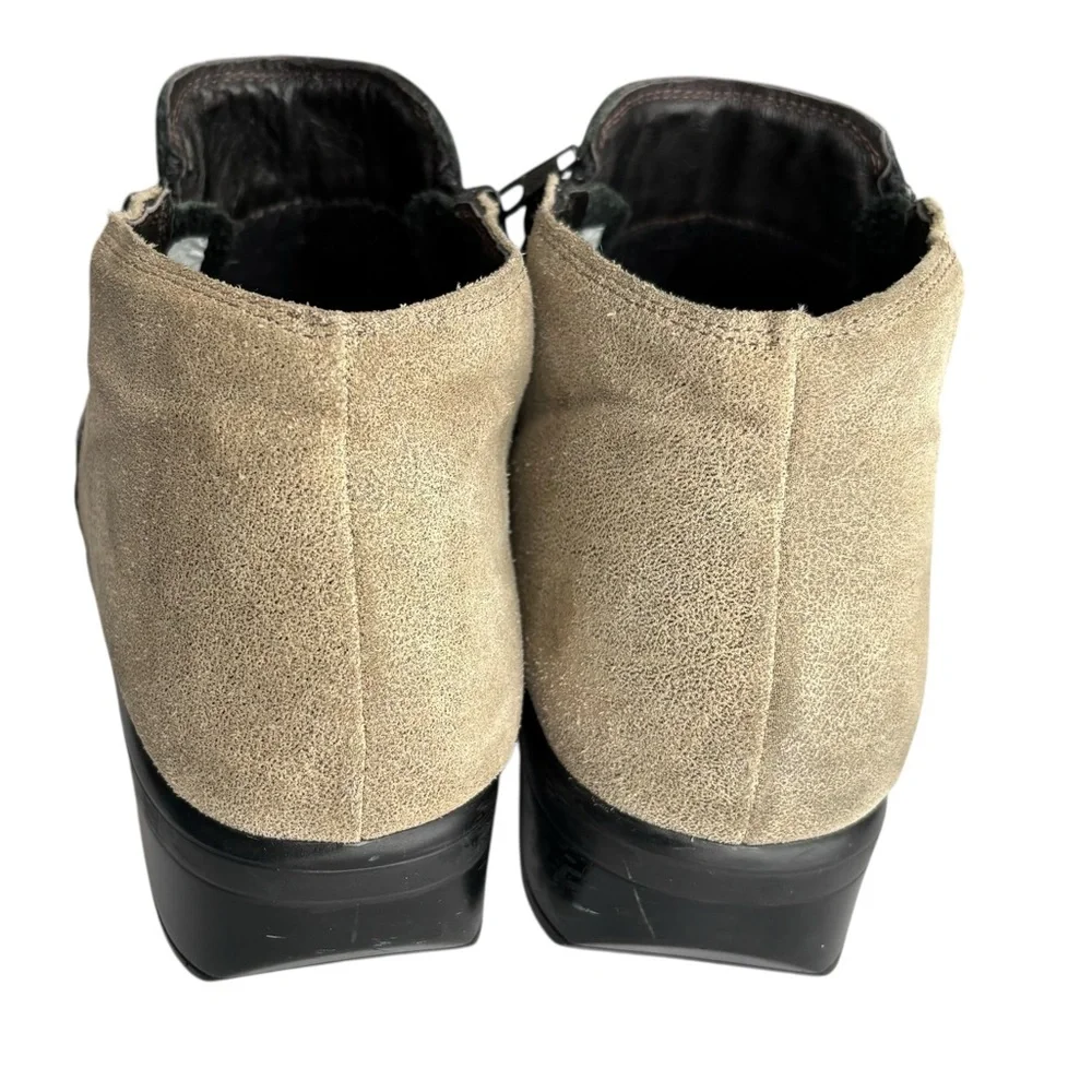 NAOT Helm Womens Ankle Boots Size 41 Dual Zip Black Lthr/Speckled Beige‎